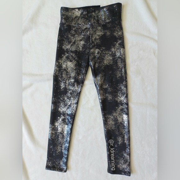 SOLD❣️ NWT Girls SO® Cozy Lined Leggings Size 7 In Black Foil - Picture 2 of 5